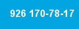926 170-78-17 926 170-78-17